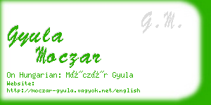 gyula moczar business card